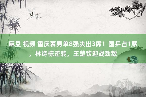 麻豆 视频 重庆赛男单8强决出3席！国乒占1席，林诗栋逆转，王楚钦迎战劲敌