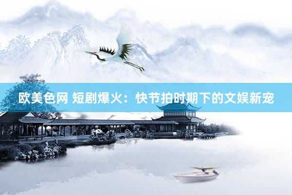 欧美色网 短剧爆火：快节拍时期下的文娱新宠