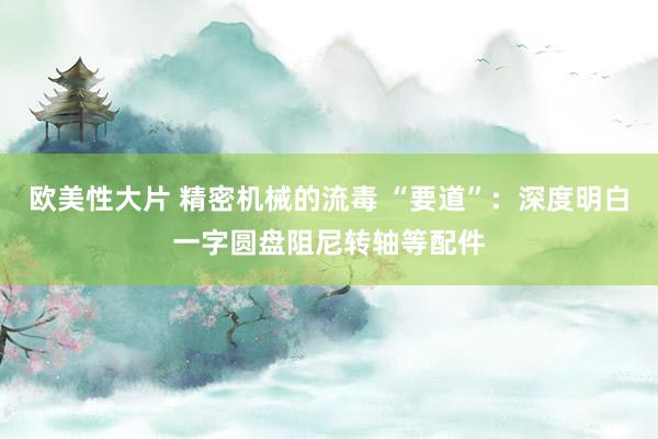 欧美性大片 精密机械的流毒 “要道”：深度明白一字圆盘阻尼转轴等配件