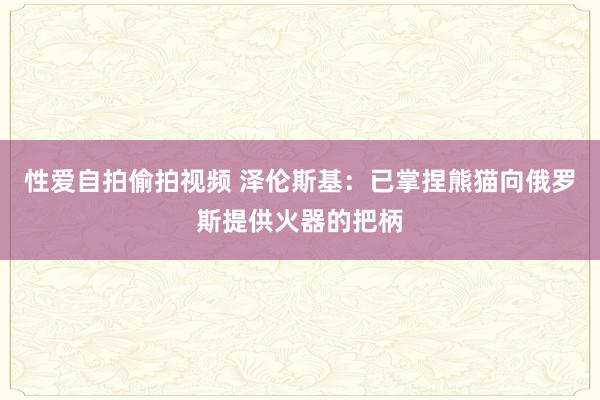 性爱自拍偷拍视频 泽伦斯基：已掌捏熊猫向俄罗斯提供火器的把柄
