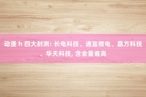 动漫 h 四大封测: 长电科技、通富微电、晶方科技、华天科技, 含金量谁高