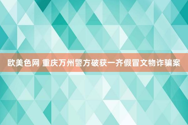 欧美色网 重庆万州警方破获一齐假冒文物诈骗案
