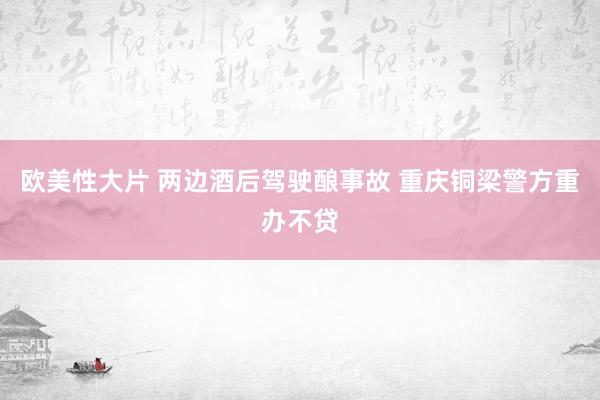 欧美性大片 两边酒后驾驶酿事故 重庆铜梁警方重办不贷
